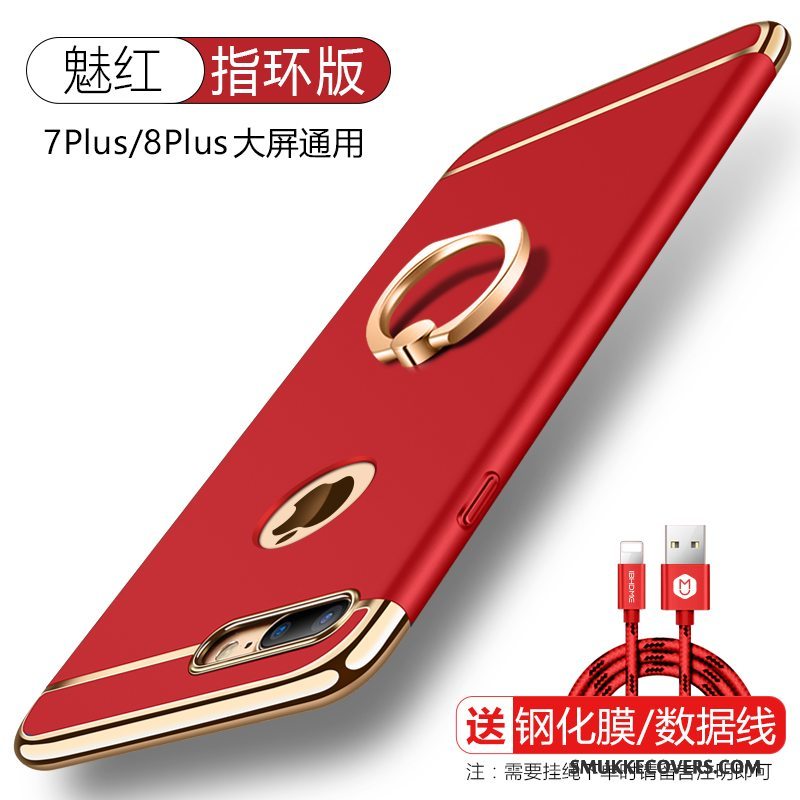 Etui iPhone 8 Plus Support Hård Rød, Cover iPhone 8 Plus Beskyttelse Ring Telefon