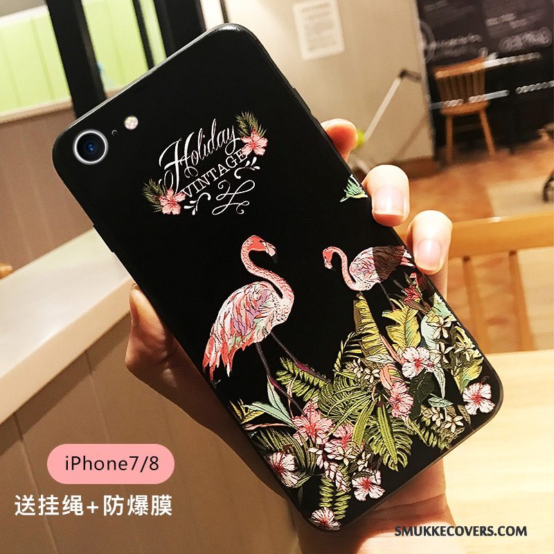 Etui iPhone 8 Plus Tasker Fugl Af Personlighed, Cover iPhone 8 Plus Farve Hængende Ornamenter Sort