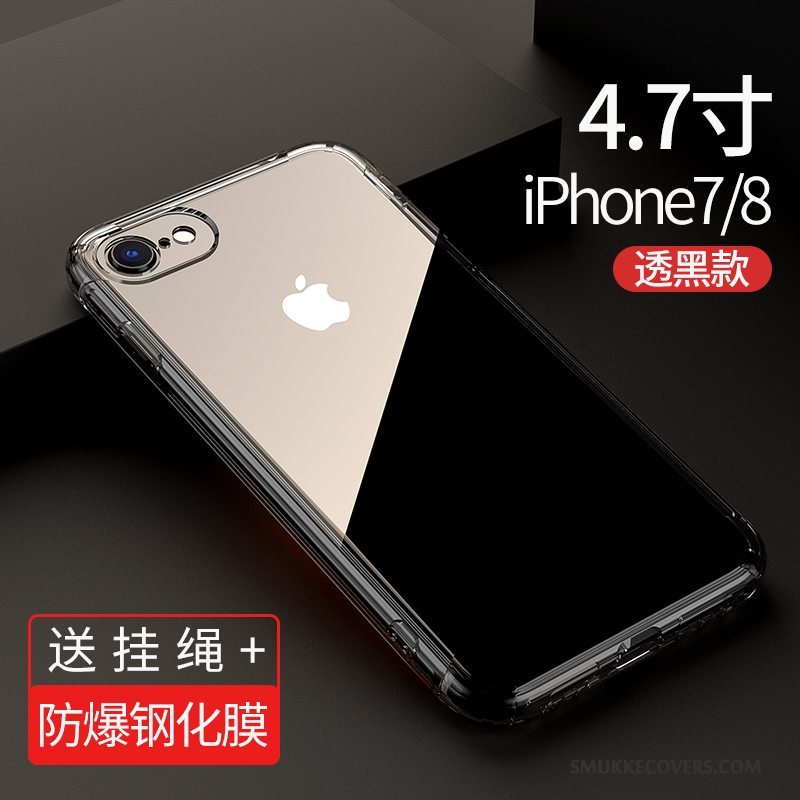Etui iPhone 8 Plus Tasker Gasbag Gennemsigtig, Cover iPhone 8 Plus Silikone Lyserød Anti-fald