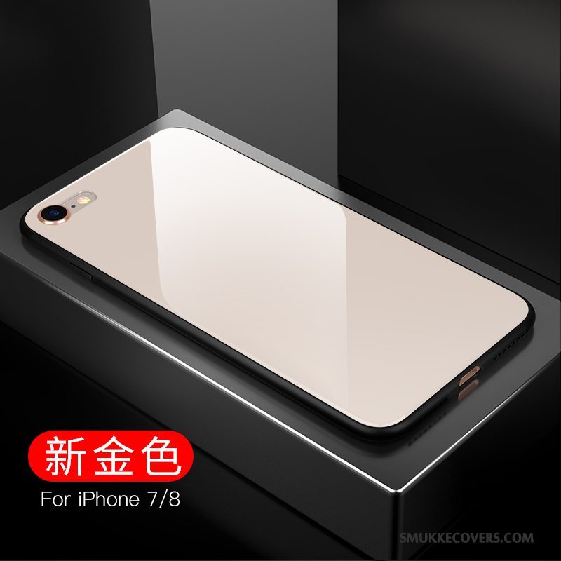 Etui iPhone 8 Plus Tasker Guld Mønster, Cover iPhone 8 Plus Glas Spejl
