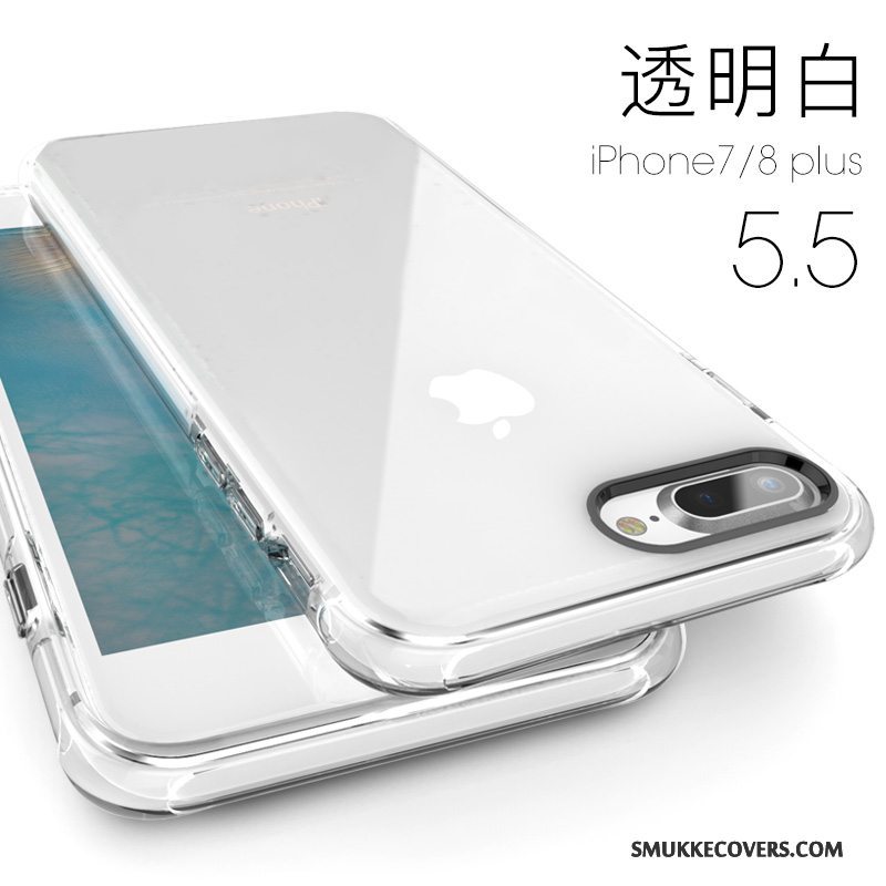 Etui iPhone 8 Plus Tasker Telefongennemsigtig, Cover iPhone 8 Plus Silikone Lyserød Ny