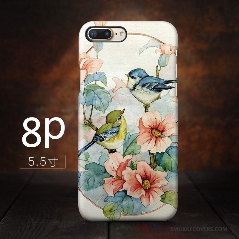 Etui iPhone 8 Plus Vintage Kinesisk Stil Nubuck, Cover iPhone 8 Plus Kunst Vind
