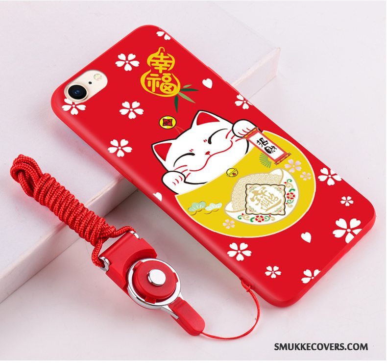 Etui iPhone 8 Silikone Rød Telefon, Cover iPhone 8 Kat Ny