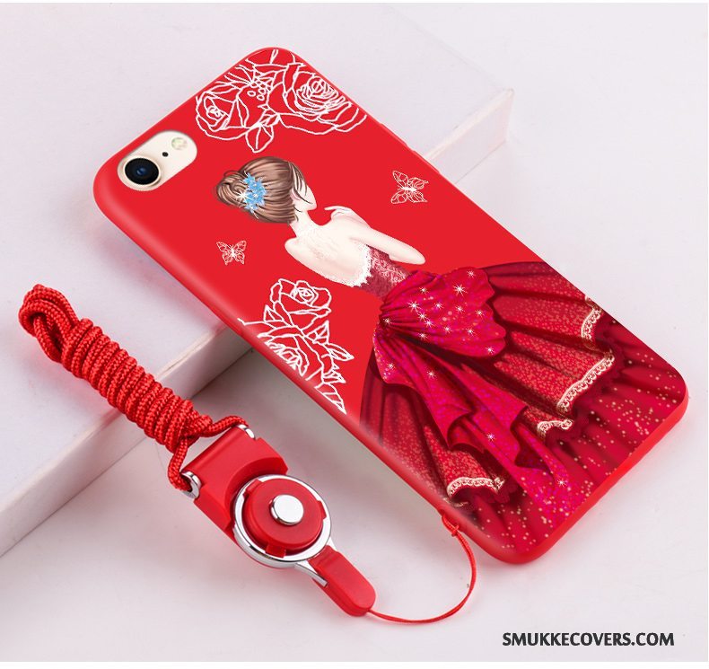 Etui iPhone 8 Silikone Rød Telefon, Cover iPhone 8 Kat Ny