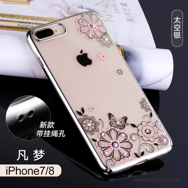 Etui iPhone 8 Strass Lyserød Trend, Cover iPhone 8 Luksus Ny Anti-fald