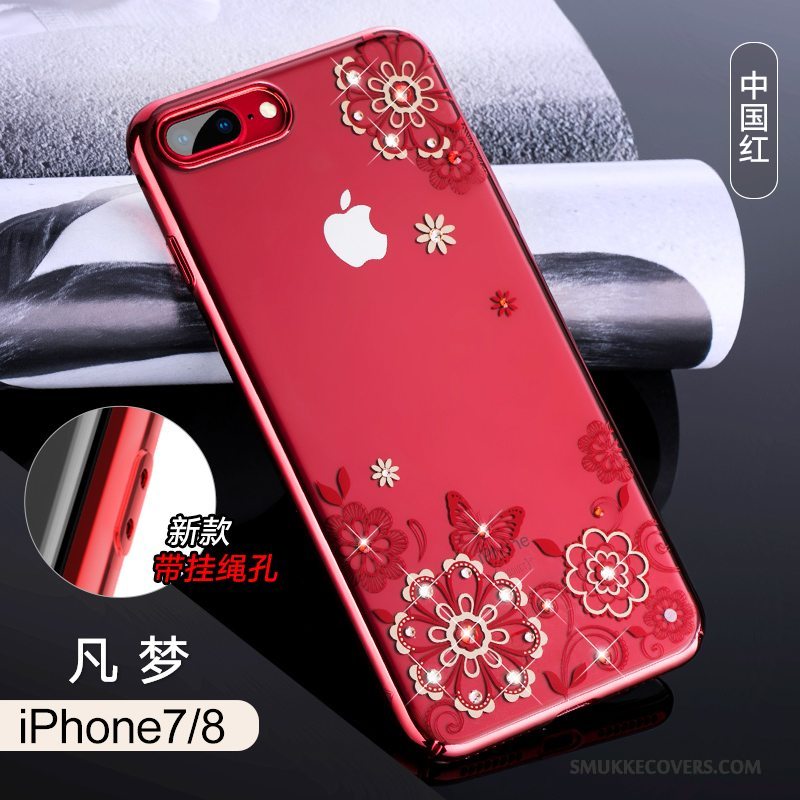 Etui iPhone 8 Strass Lyserød Trend, Cover iPhone 8 Luksus Ny Anti-fald