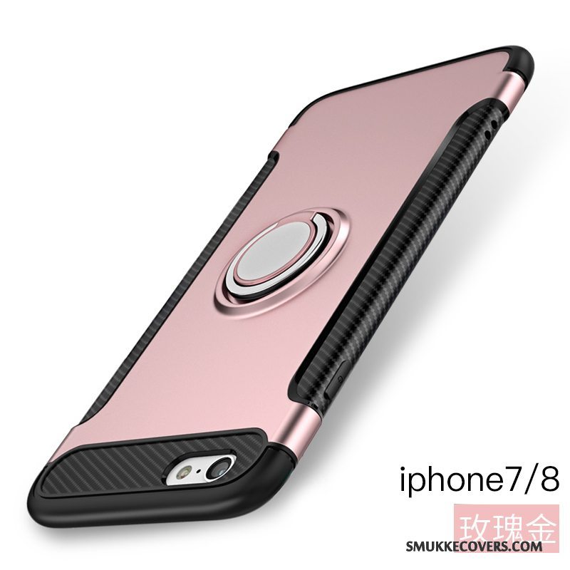 Etui iPhone 8 Support Ring Hver Dag, Cover iPhone 8 Beskyttelse Rød Telefon