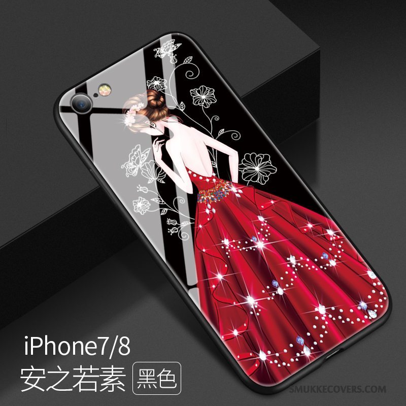 Etui iPhone 8 Tasker Ny Lilla, Cover iPhone 8 Kreativ Anti-fald Glas