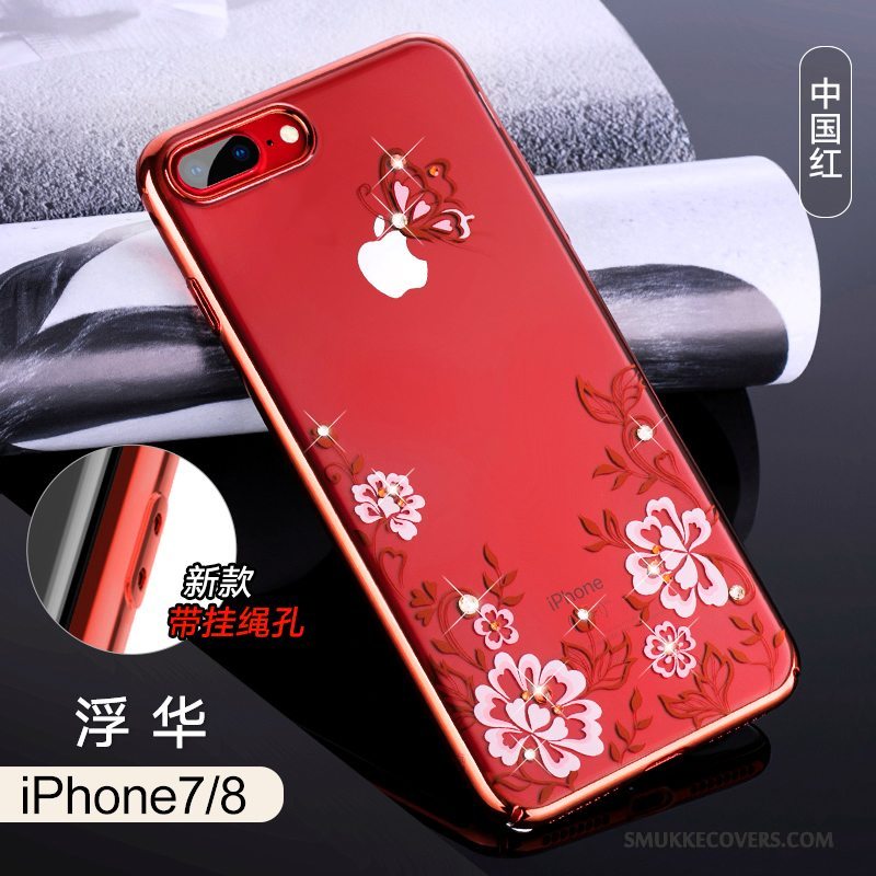 Etui iPhone 8 Tasker Rød Gennemsigtig, Cover iPhone 8 Luksus Telefon