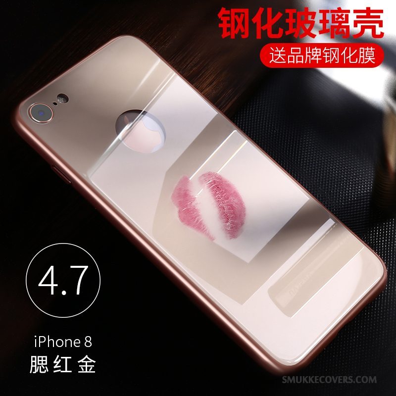 Etui iPhone 8 Tasker Telefonhærdet Glas, Cover iPhone 8 Sort Anti-fald