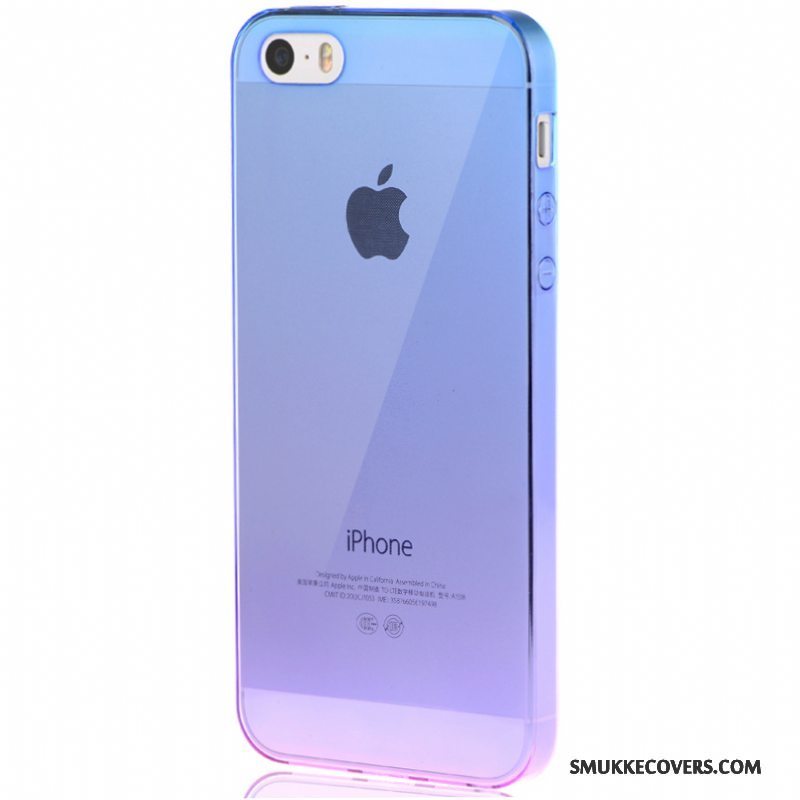 Etui iPhone Se Blød Simple Telefon, Cover iPhone Se Silikone Gennemsigtig Gradient Farve