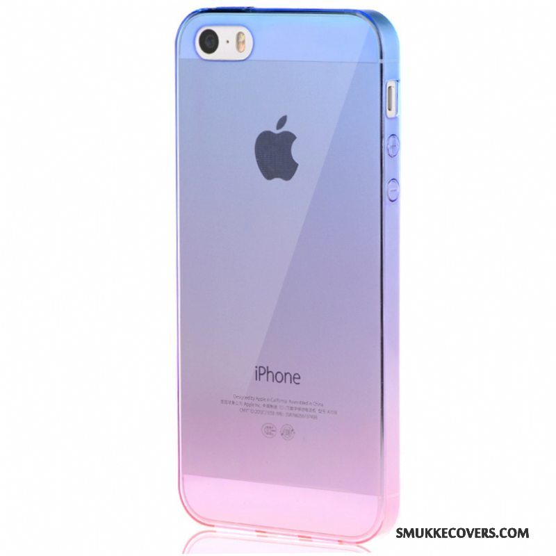 Etui iPhone Se Blød Simple Telefon, Cover iPhone Se Silikone Gennemsigtig Gradient Farve