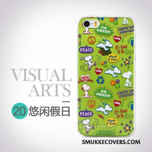 Etui iPhone Se Cartoon Grøn Smuk, Cover iPhone Se Kreativ Telefonaf Personlighed