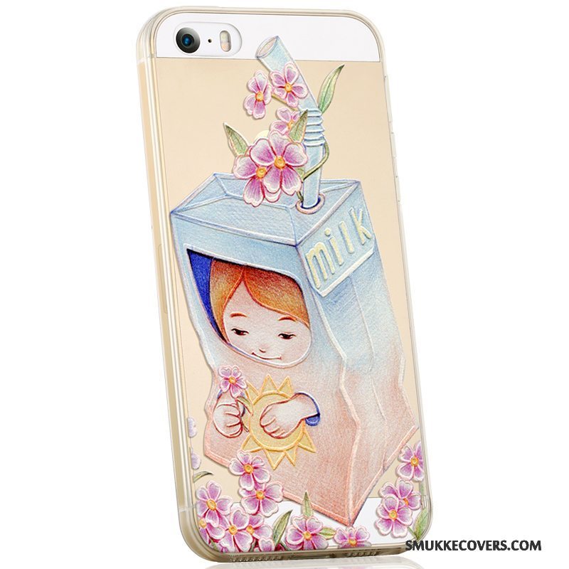 Etui iPhone Se Kreativ Af Personlighed Telefon, Cover iPhone Se Cartoon Smuk Lilla