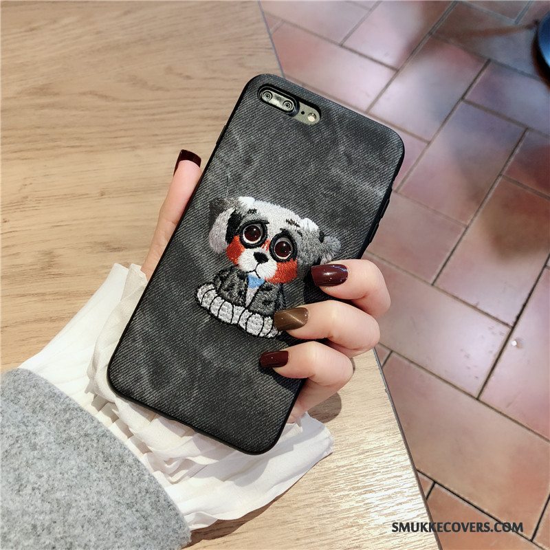 Etui iPhone X Beskyttelse Broderi Grå, Cover iPhone X Tasker Telefoncow