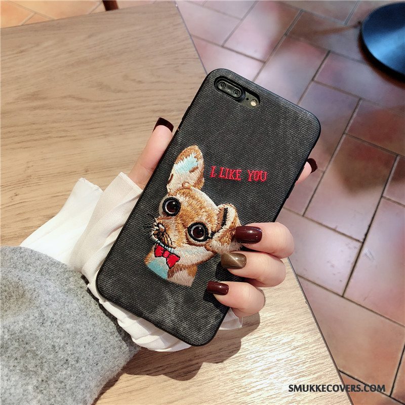 Etui iPhone X Beskyttelse Broderi Grå, Cover iPhone X Tasker Telefoncow