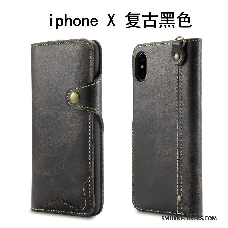 Etui iPhone X Beskyttelse Cow Britisk, Cover iPhone X Folio Rød Anti-fald