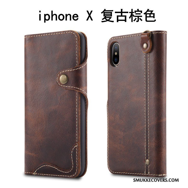 Etui iPhone X Beskyttelse Cow Britisk, Cover iPhone X Folio Rød Anti-fald