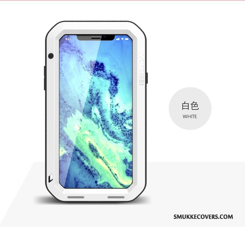 Etui iPhone X Beskyttelse Gul Rød, Cover iPhone X Metal Telefondekompression