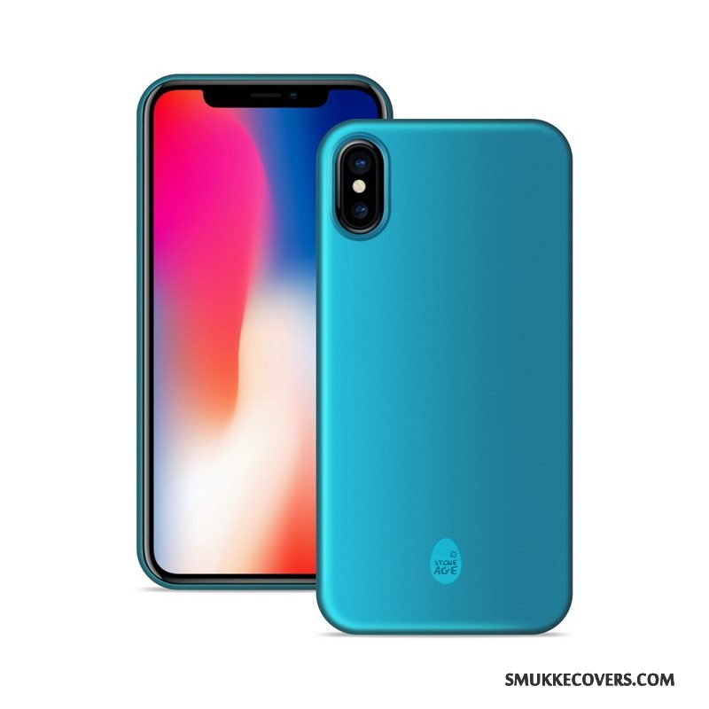 Etui iPhone X Beskyttelse Nubuck Blå, Cover iPhone X Tynd Telefon