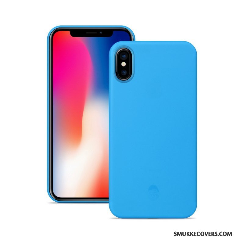 Etui iPhone X Beskyttelse Nubuck Blå, Cover iPhone X Tynd Telefon