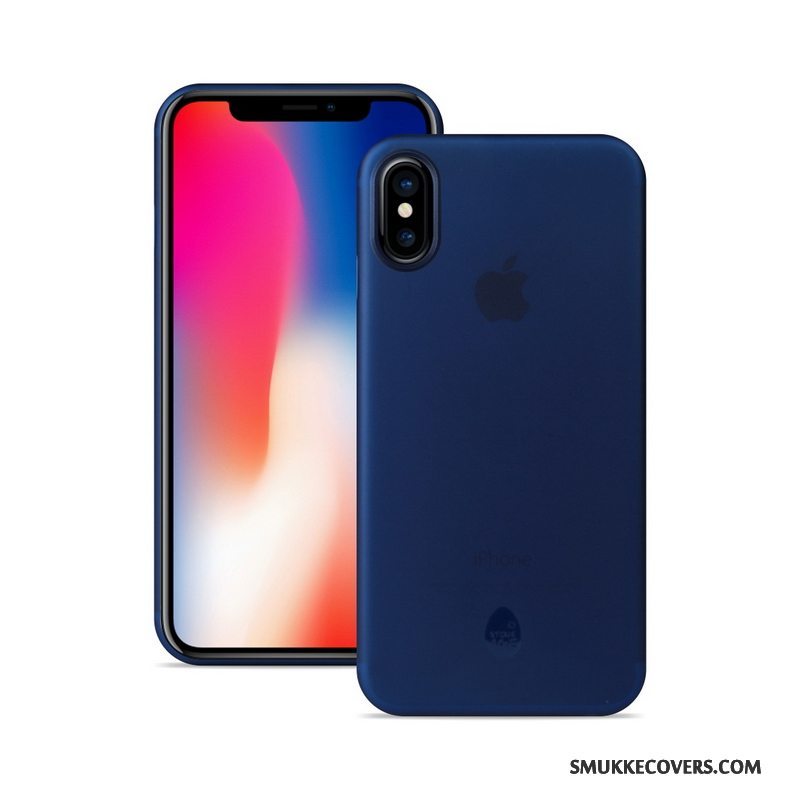 Etui iPhone X Beskyttelse Nubuck Blå, Cover iPhone X Tynd Telefon