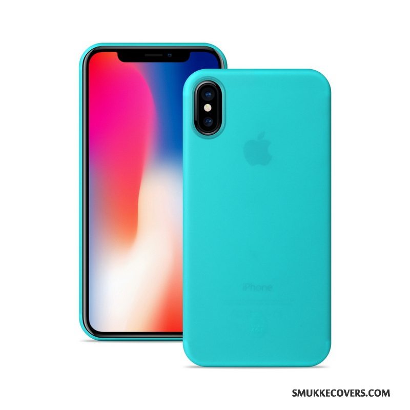 Etui iPhone X Beskyttelse Nubuck Blå, Cover iPhone X Tynd Telefon