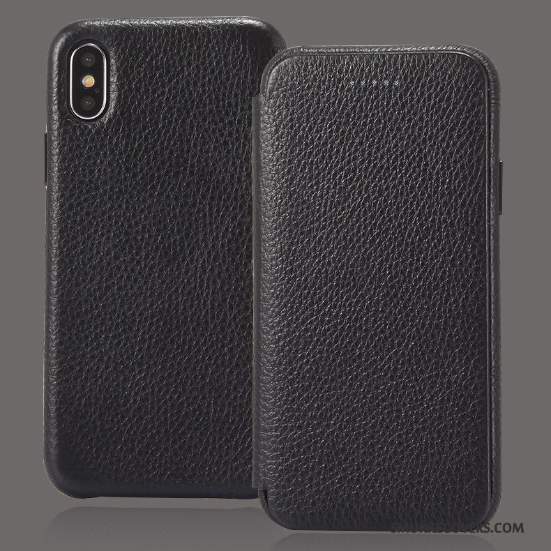Etui iPhone X Beskyttelse Rød Business, Cover iPhone X Læder Vækstdvale Telefon