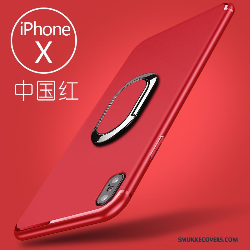 Etui iPhone X Blød Anti-fald Rød, Cover iPhone X Support Telefonny