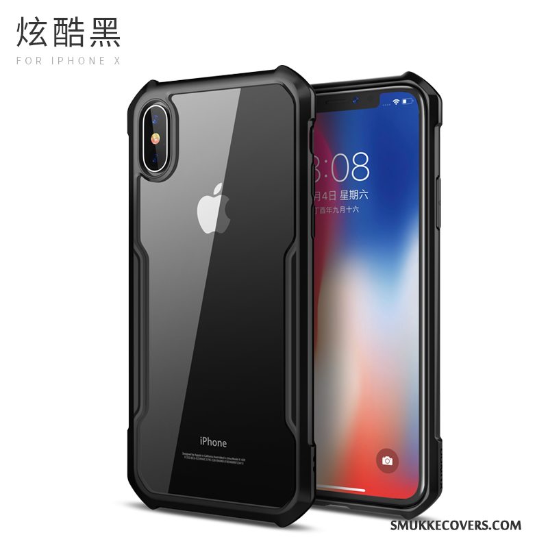 Etui iPhone X Blød Ny Sort, Cover iPhone X Beskyttelse Anti-fald Telefon