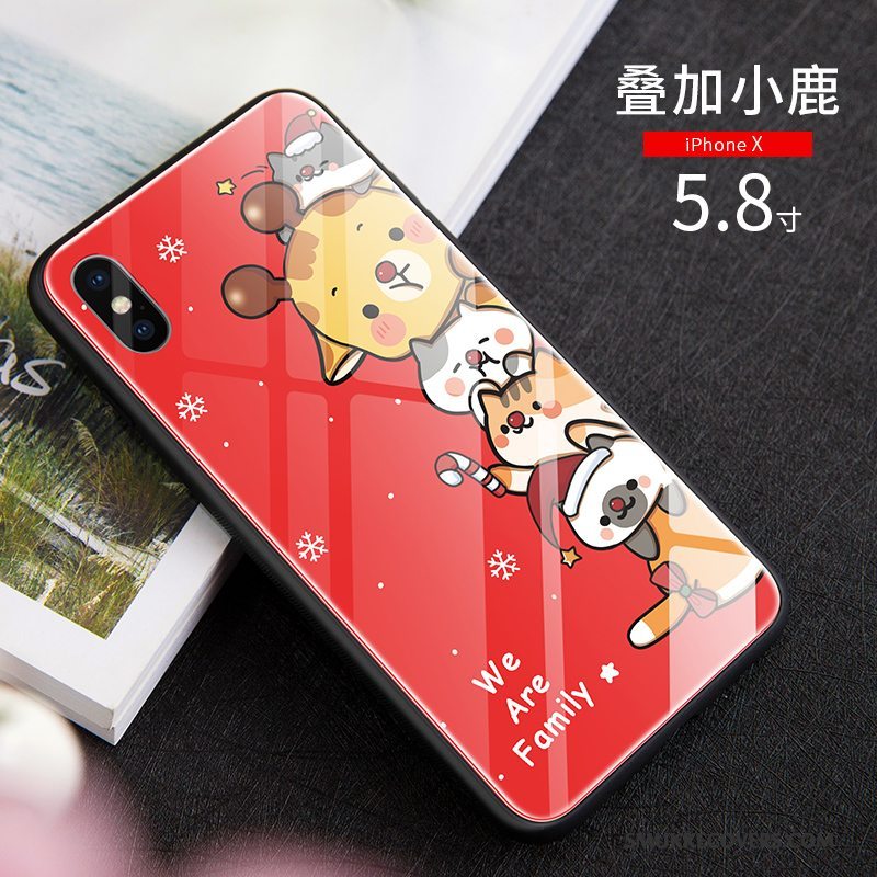 Etui iPhone X Cartoon Sort Anti-fald, Cover iPhone X Tasker Glas Ny