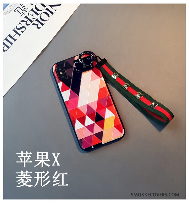 Etui iPhone X Farve Hængende Ornamenter Trend, Cover iPhone X Relief Telefonrombe