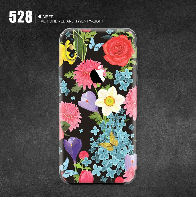 Etui iPhone X Farve Skærmbeskyttelse Kunst, Cover iPhone X Blomster