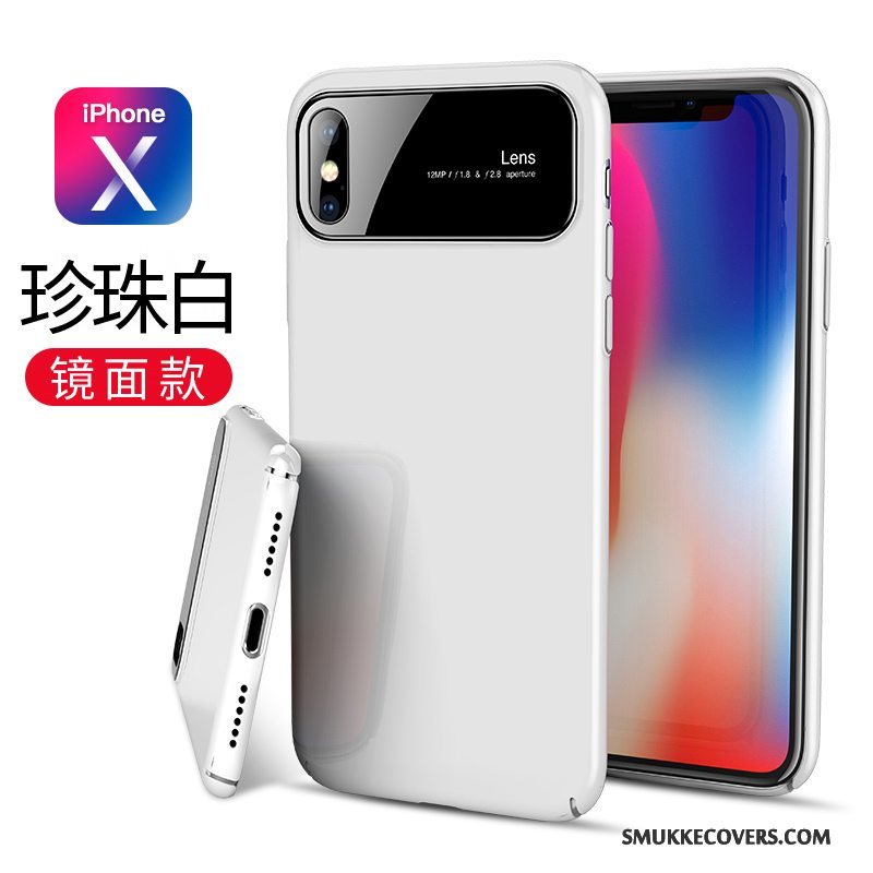 Etui iPhone X Glas Anti-fald, Cover iPhone X Sort Telefon