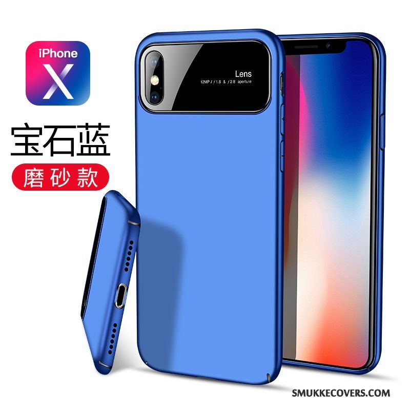 Etui iPhone X Glas Anti-fald, Cover iPhone X Sort Telefon