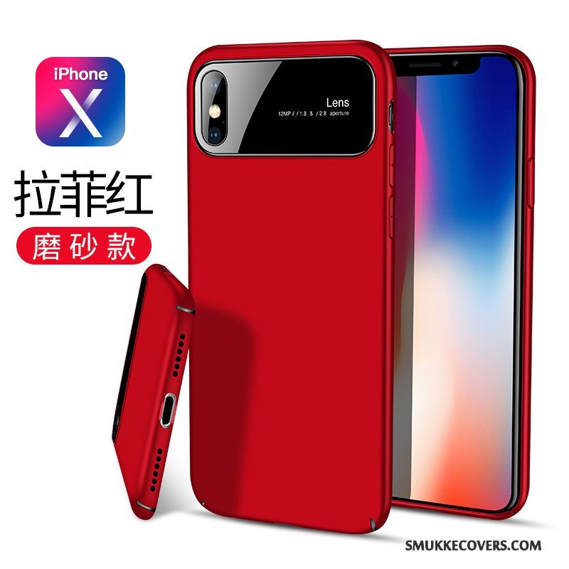 Etui iPhone X Glas Anti-fald, Cover iPhone X Sort Telefon