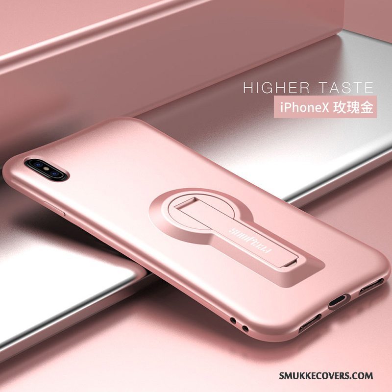 Etui iPhone X Kreativ Ny Anti-fald, Cover iPhone X Support Telefonguld