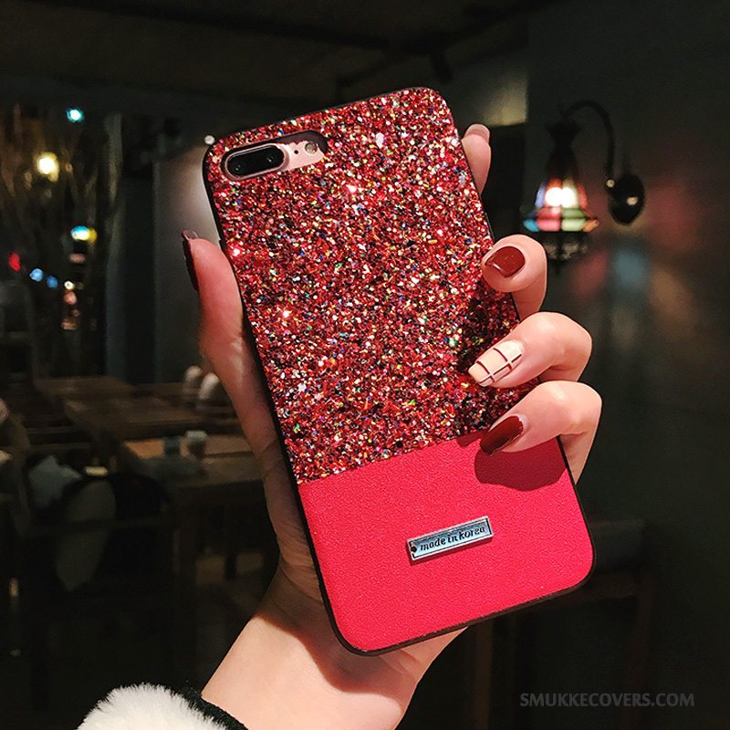 Etui iPhone X Kreativ Telefonpulver, Cover iPhone X Strass Blandede Farver Lyserød