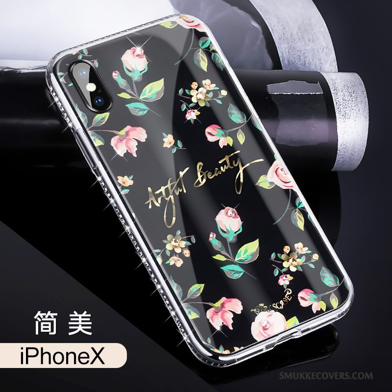 Etui iPhone X Luksus Ny Trendy, Cover iPhone X Farve Anti-fald Rød