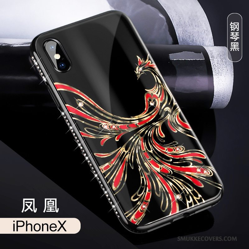 Etui iPhone X Luksus Ny Trendy, Cover iPhone X Farve Anti-fald Rød