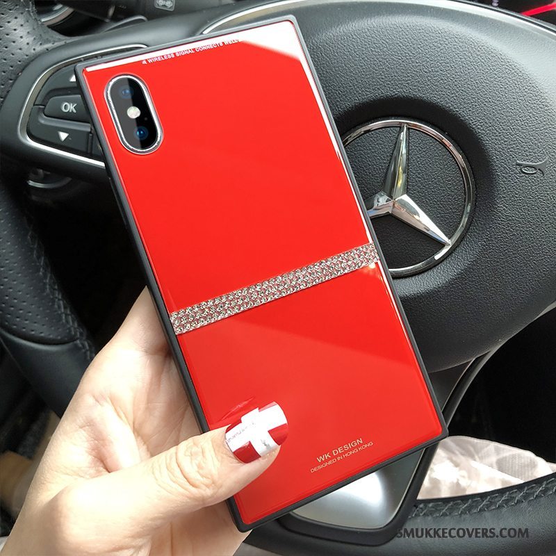 Etui iPhone X Luksus Telefonstor, Cover iPhone X Silikone Net Red Ny