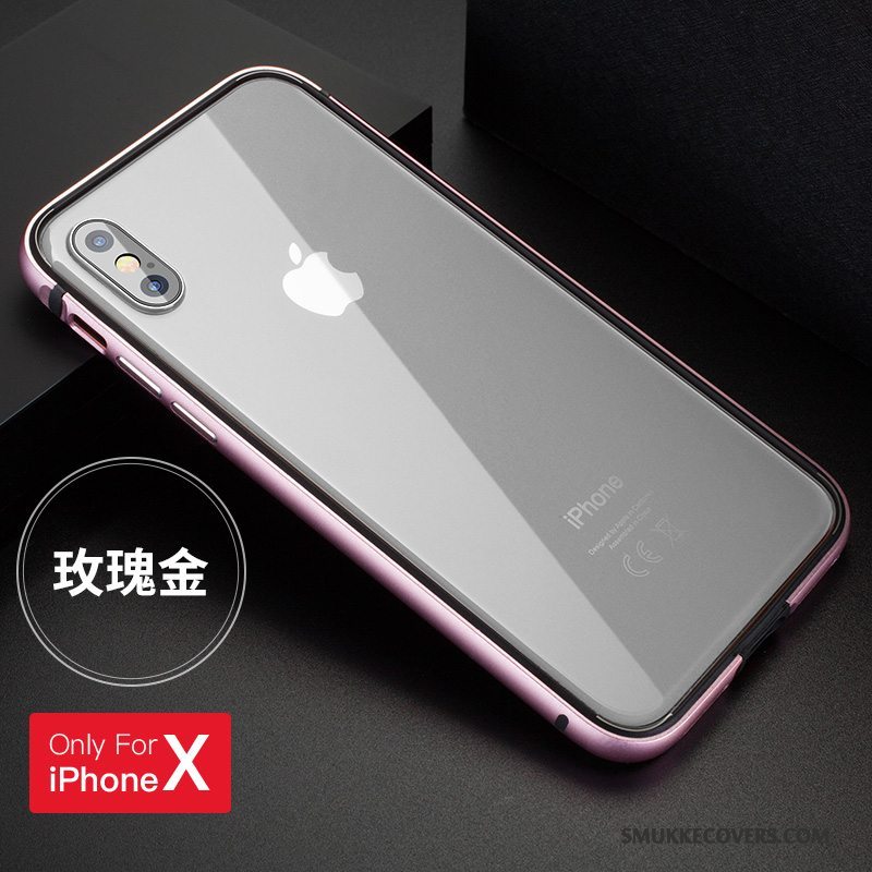 Etui iPhone X Metal Sort Ny, Cover iPhone X Silikone Ramme Telefon