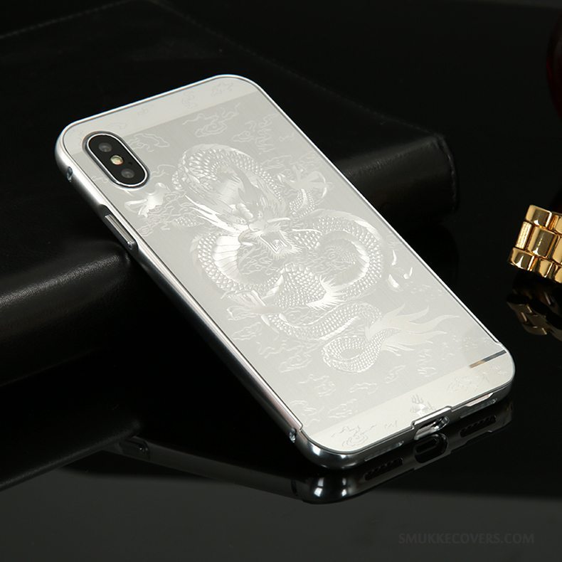 Etui iPhone X Metal Trend Ramme, Cover iPhone X Kreativ Af Personlighed Anti-fald