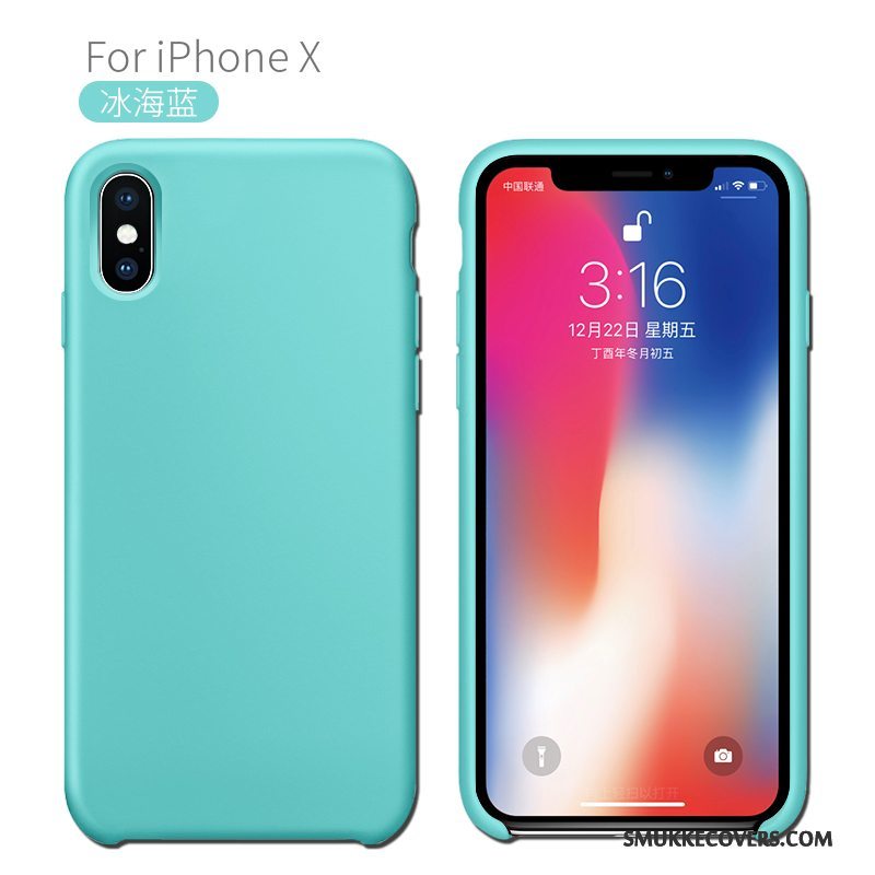 Etui iPhone X Silikone Anti-fald Blå, Cover iPhone X Blød Ny Telefon