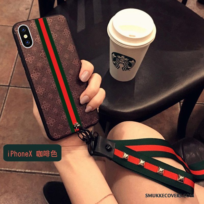 Etui iPhone X Silikone Hængende Ornamenter Trend, Cover iPhone X Blød Telefonanti-fald