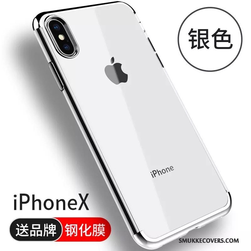 Etui iPhone X Silikone Telefonanti-fald, Cover iPhone X Rød Trend