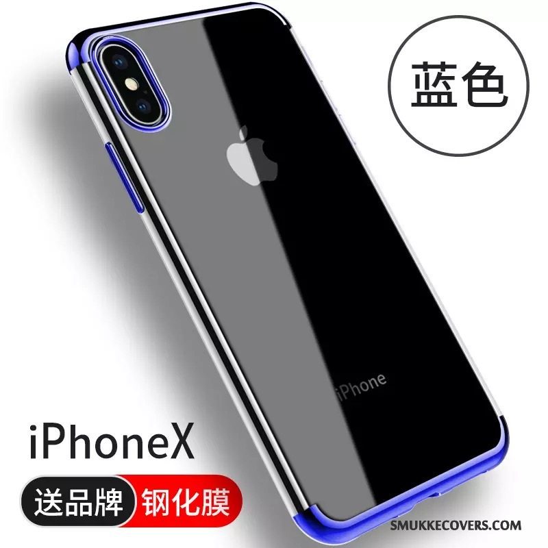 Etui iPhone X Silikone Telefonanti-fald, Cover iPhone X Rød Trend