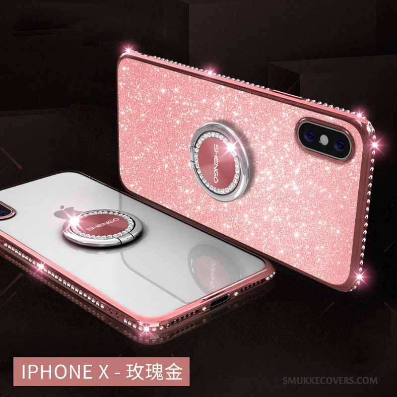 Etui iPhone X Strass Hængende Ornamenter Trendy, Cover iPhone X Farve Telefonanti-fald