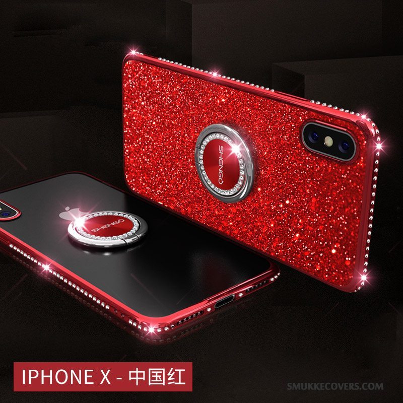 Etui iPhone X Strass Hængende Ornamenter Trendy, Cover iPhone X Farve Telefonanti-fald