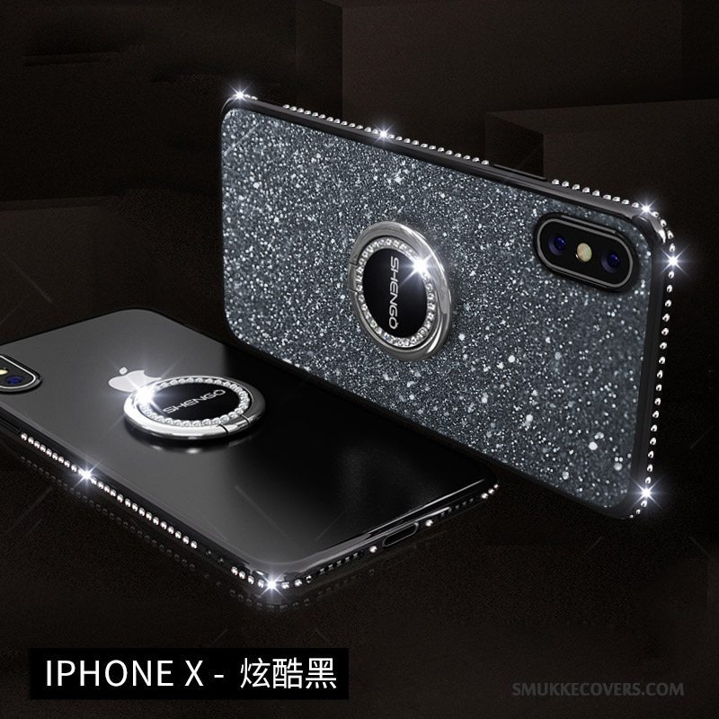 Etui iPhone X Strass Hængende Ornamenter Trendy, Cover iPhone X Farve Telefonanti-fald